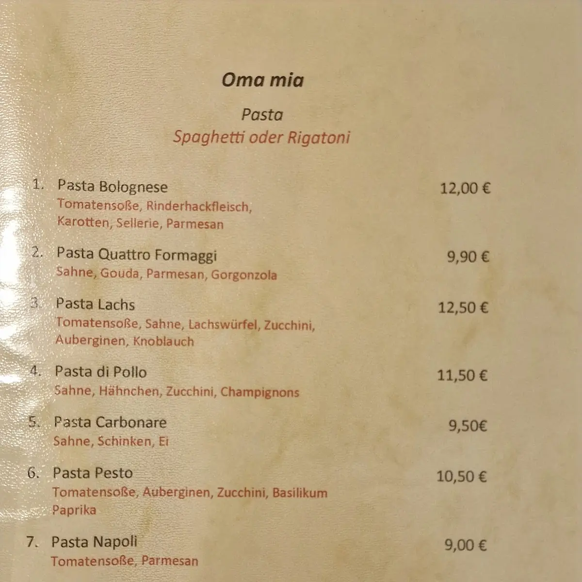 Speisekarte photo 1