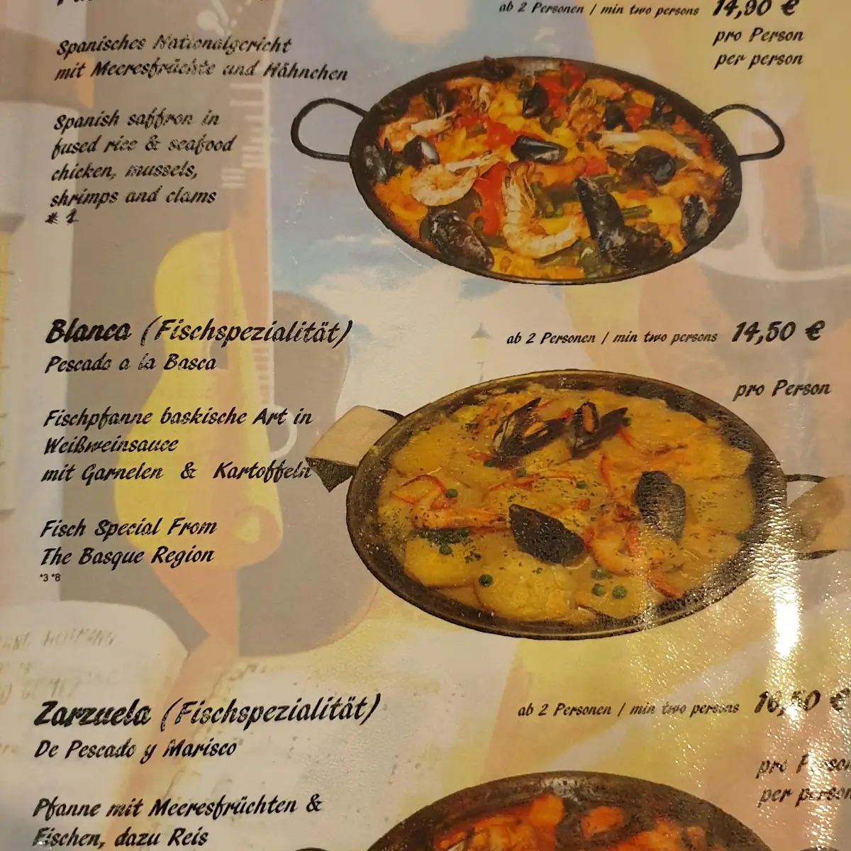 Speisekarte, Restaurante Andalucia - Mannheim