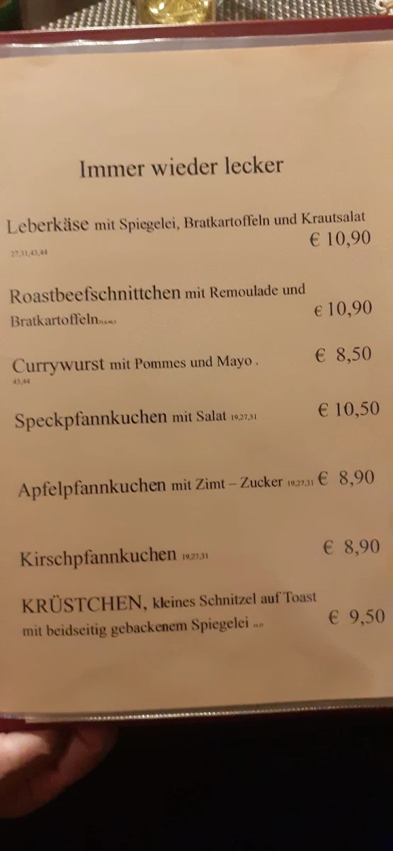 Speisekarte, Aufgegabelt