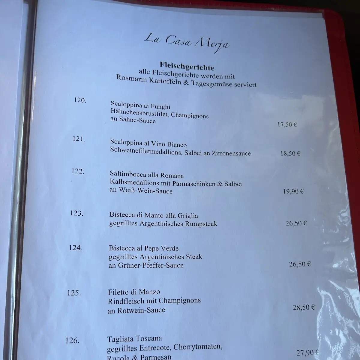 Speisekarte photo 2