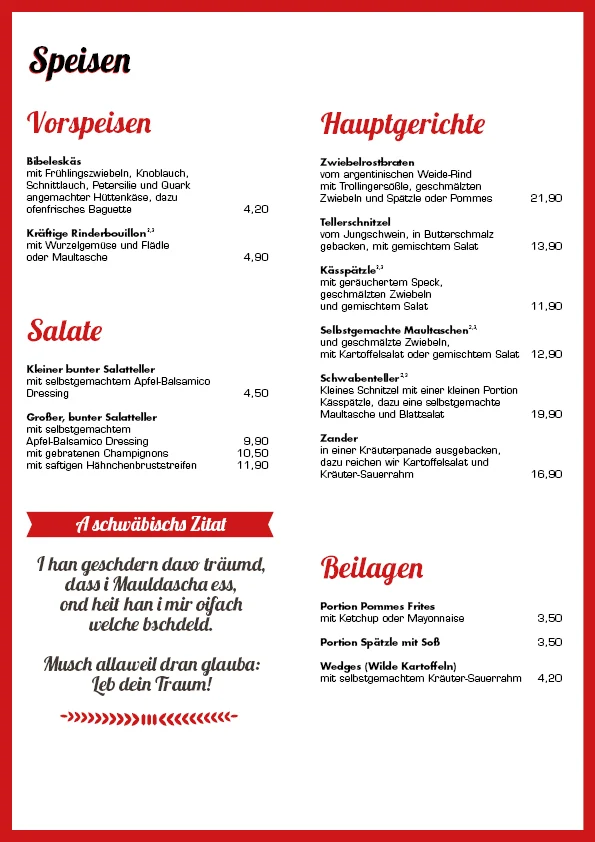 Speisekarte photo 6