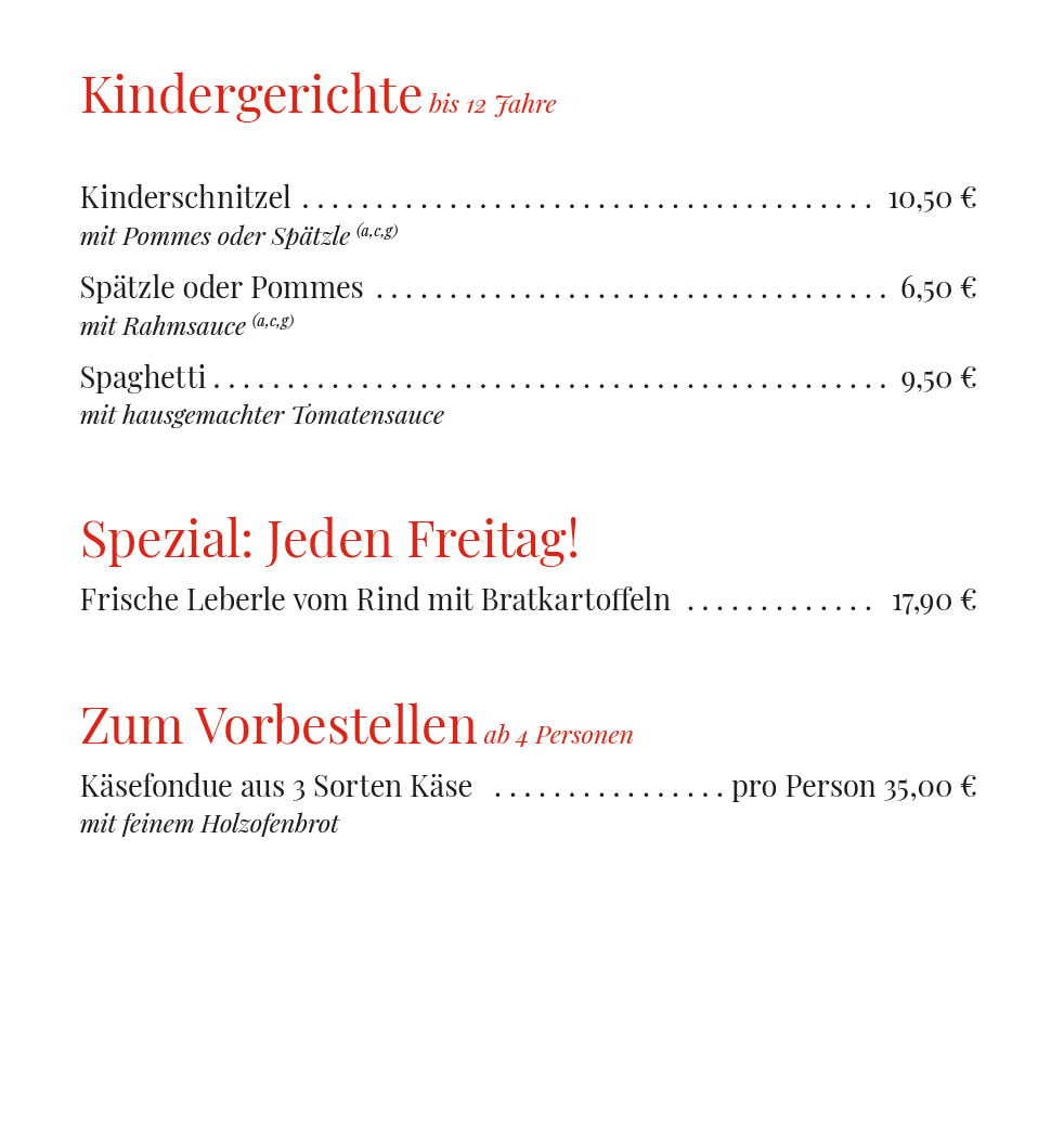 Speisekarte photo 4