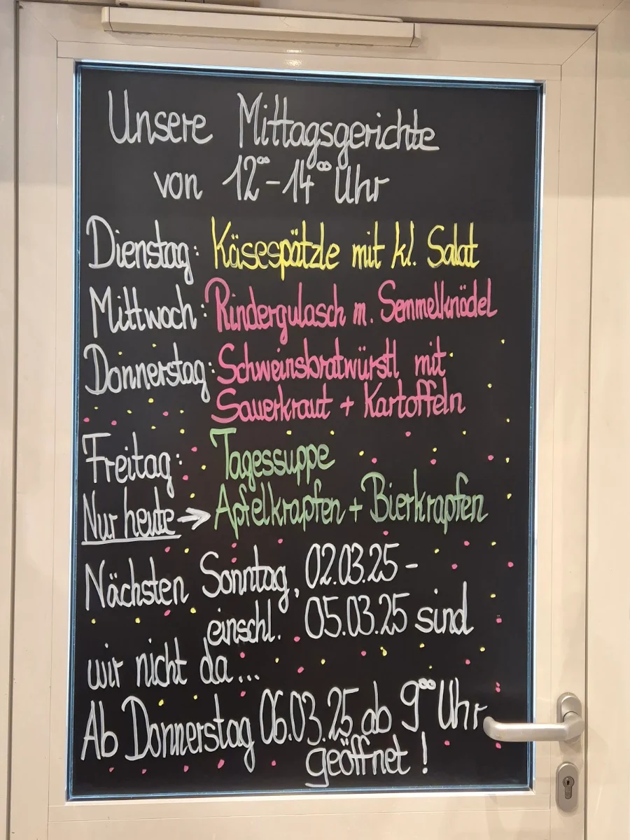 Speisekarte, Kaffee Ratscherl