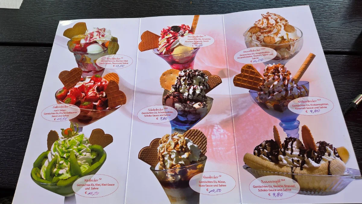 Speisekarte, Sabinchen - Eiscafé - Bistro