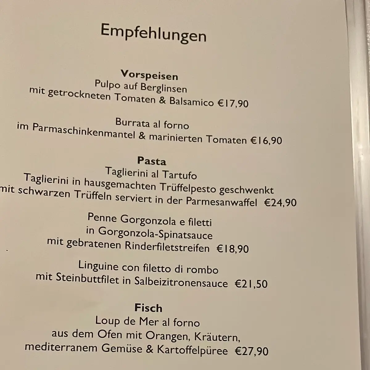 Speisekarte photo 1