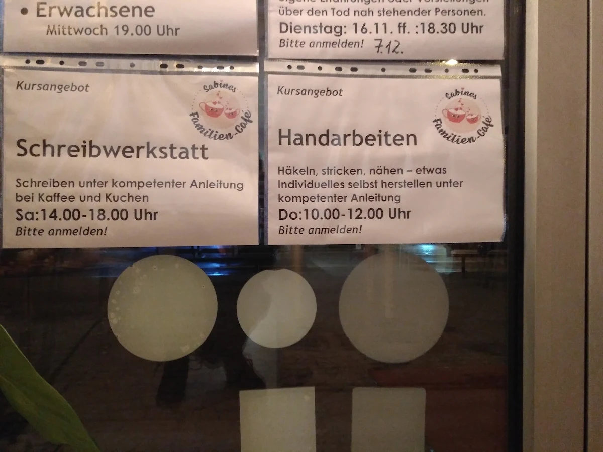 Speisekarte, Sabines Familien-Café