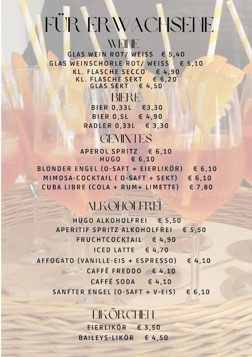 Speisekarte, Sabines Familien-Café