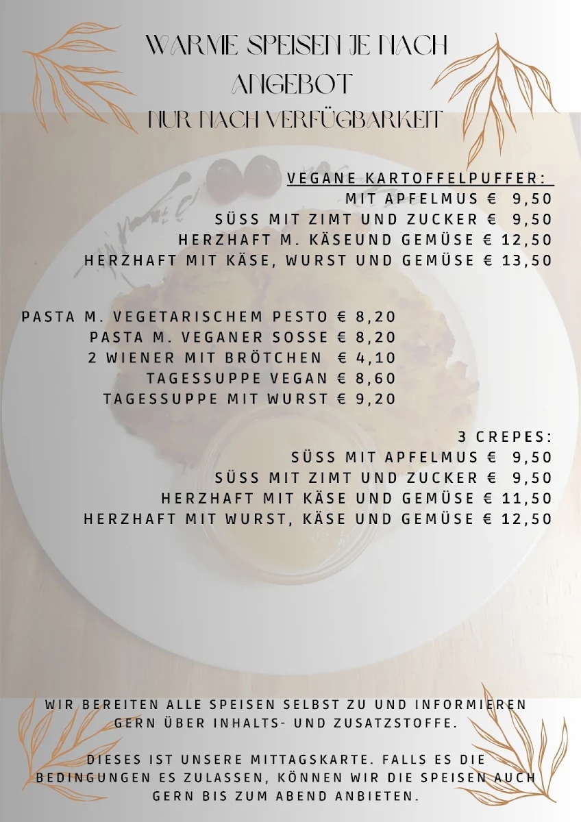Speisekarte, Sabines Familien-Café