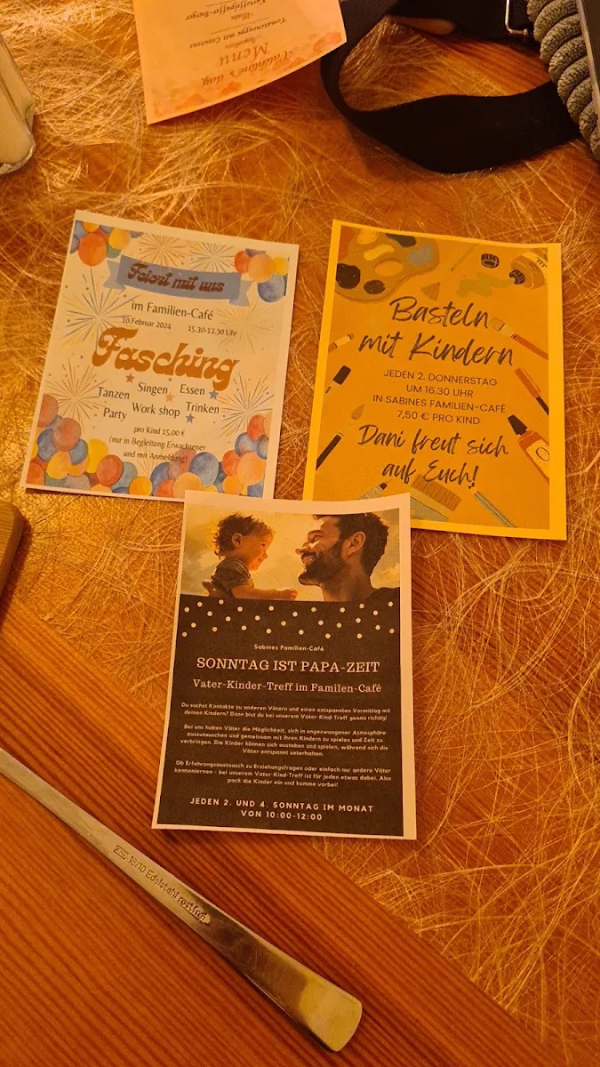 Speisekarte, Sabines Familien-Café