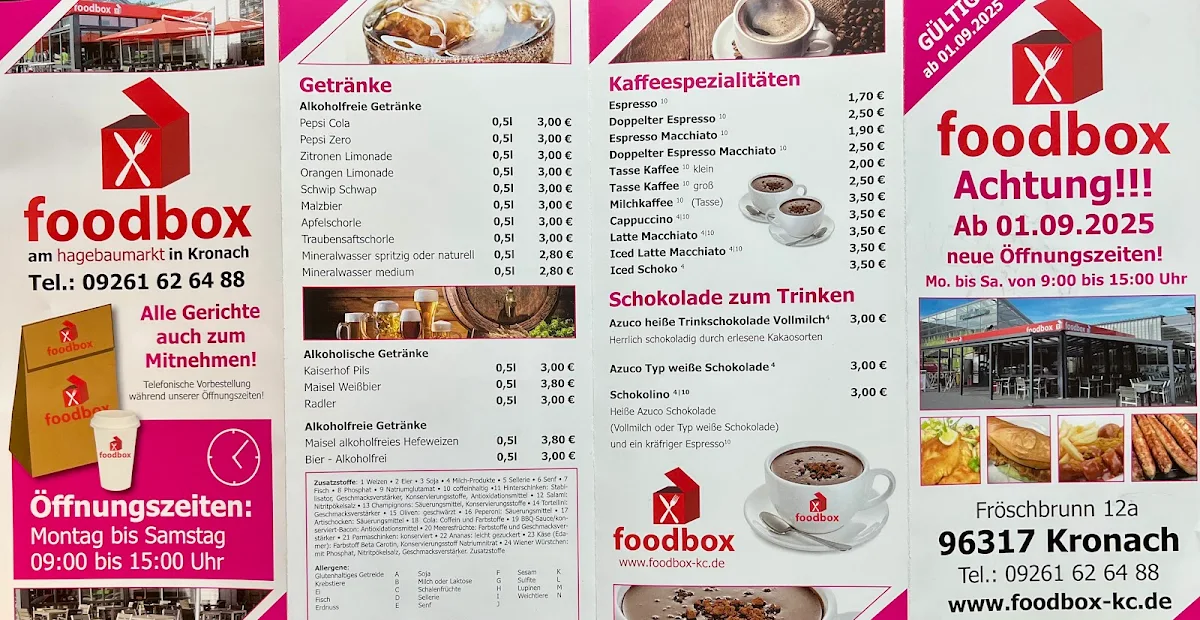 Speisekarte, Foodbox :: Kronach