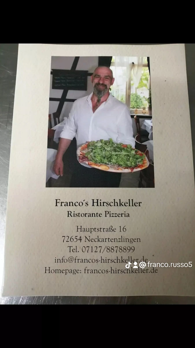 Speisekarte, Franco's Hirschkeller