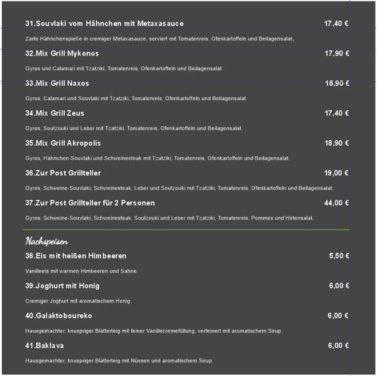 Speisekarte photo 1