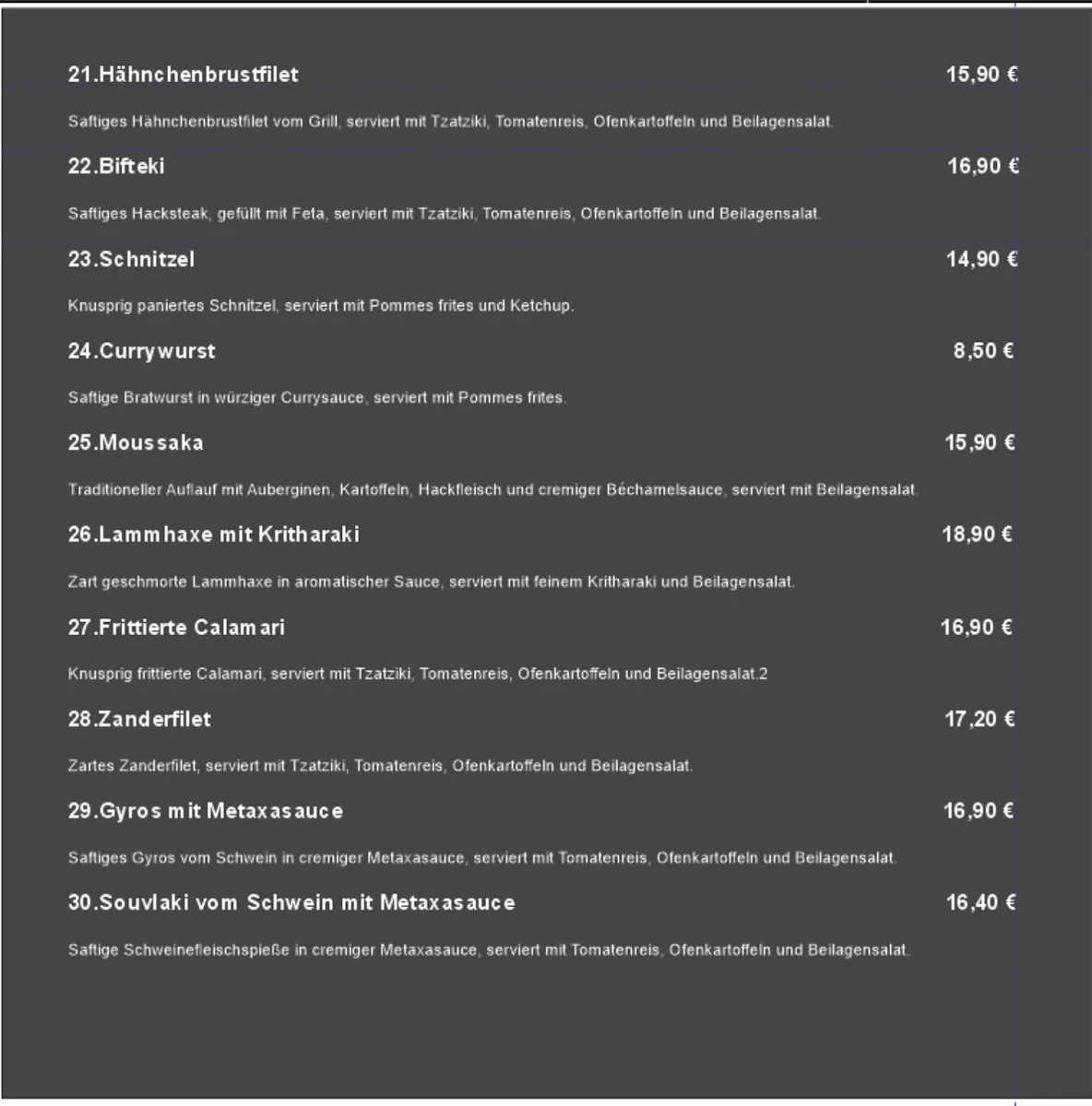Speisekarte photo 2
