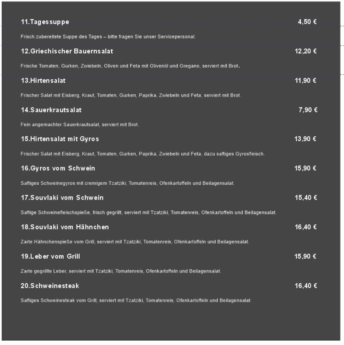 Speisekarte photo 3