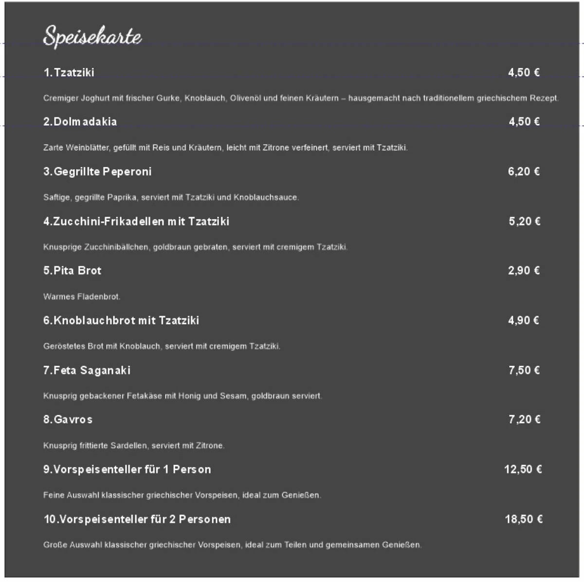 Speisekarte photo 4