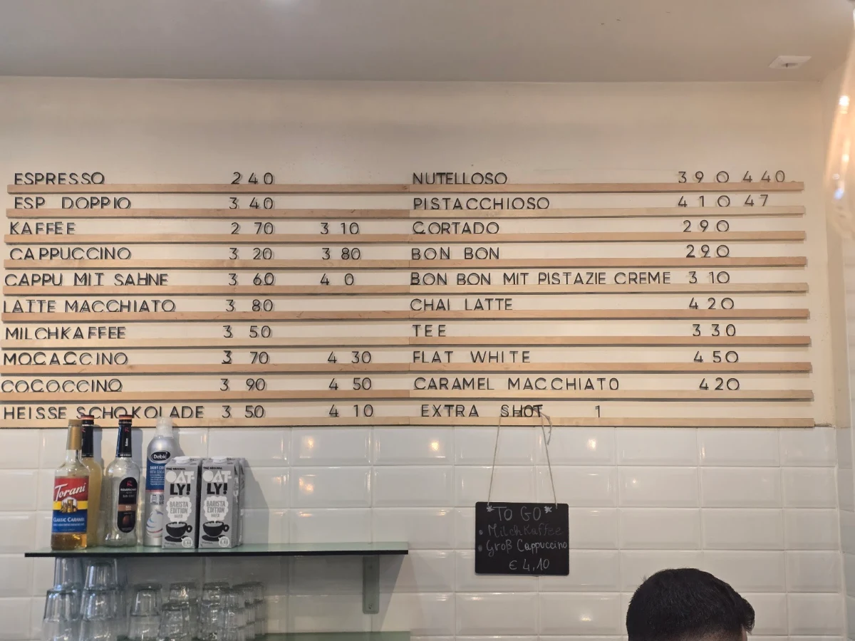 Speisekarte, Cicala Caffetteria