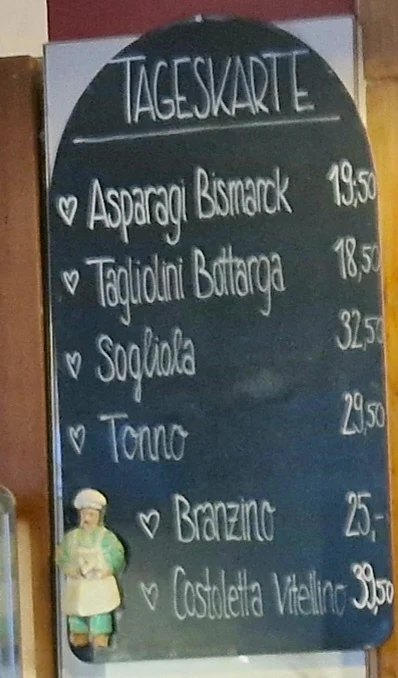 Speisekarte, Osteria Federico Secondo