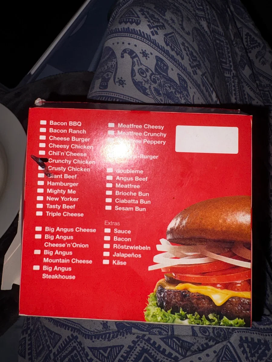 Speisekarte, burgerme Karlsruhe West