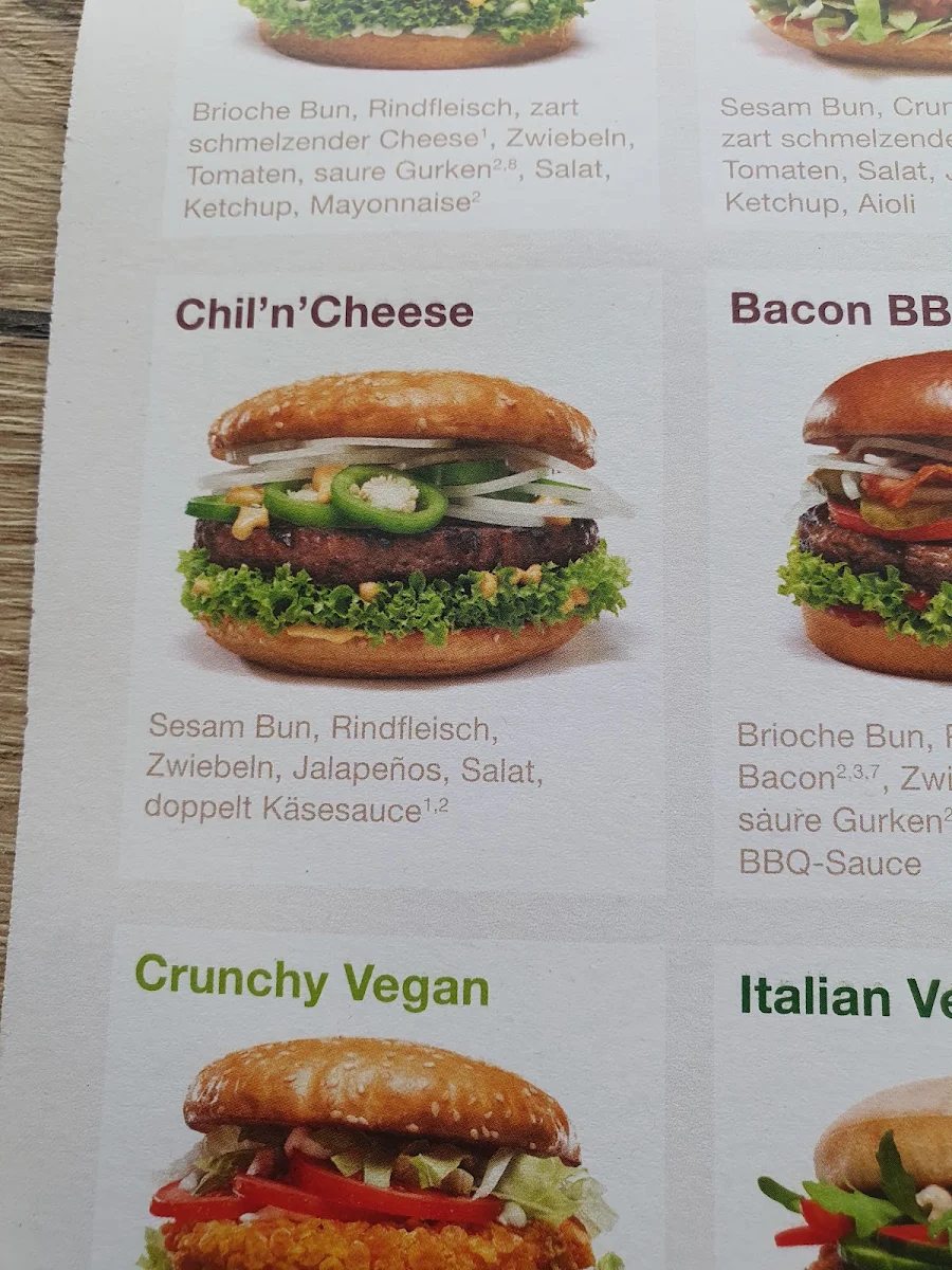 Speisekarte, burgerme Karlsruhe West