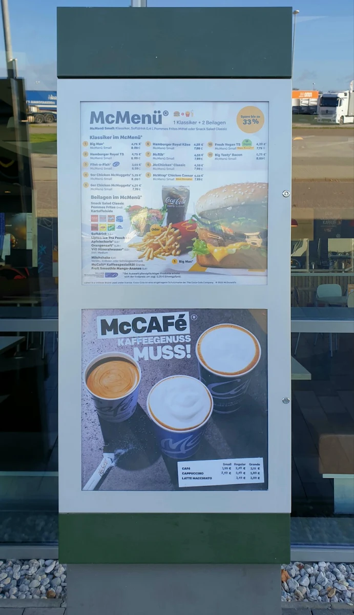 Speisekarte, McDonald's