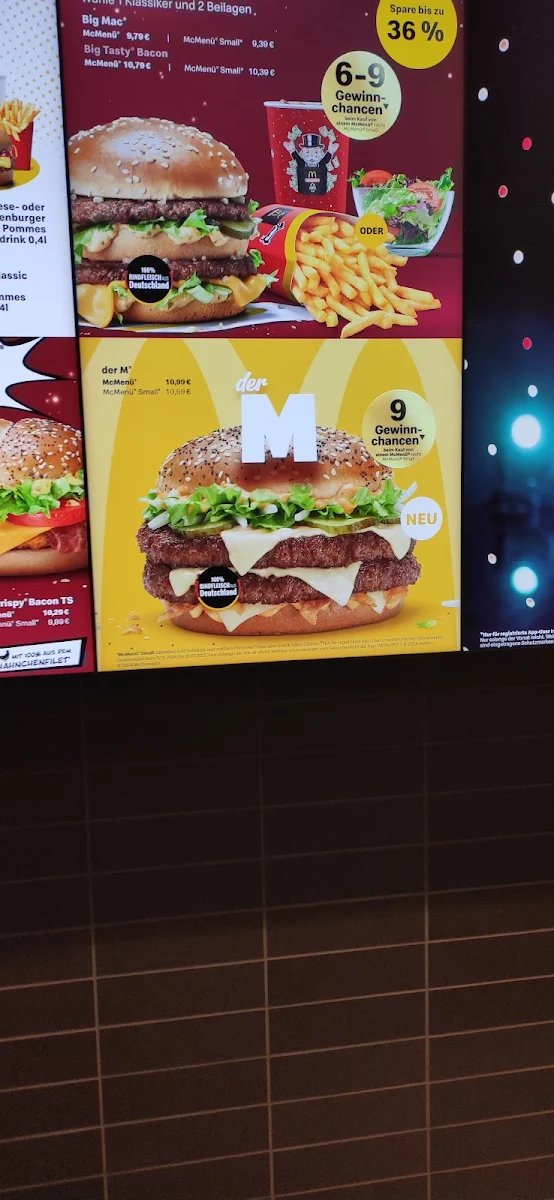 Speisekarte, McDonald's