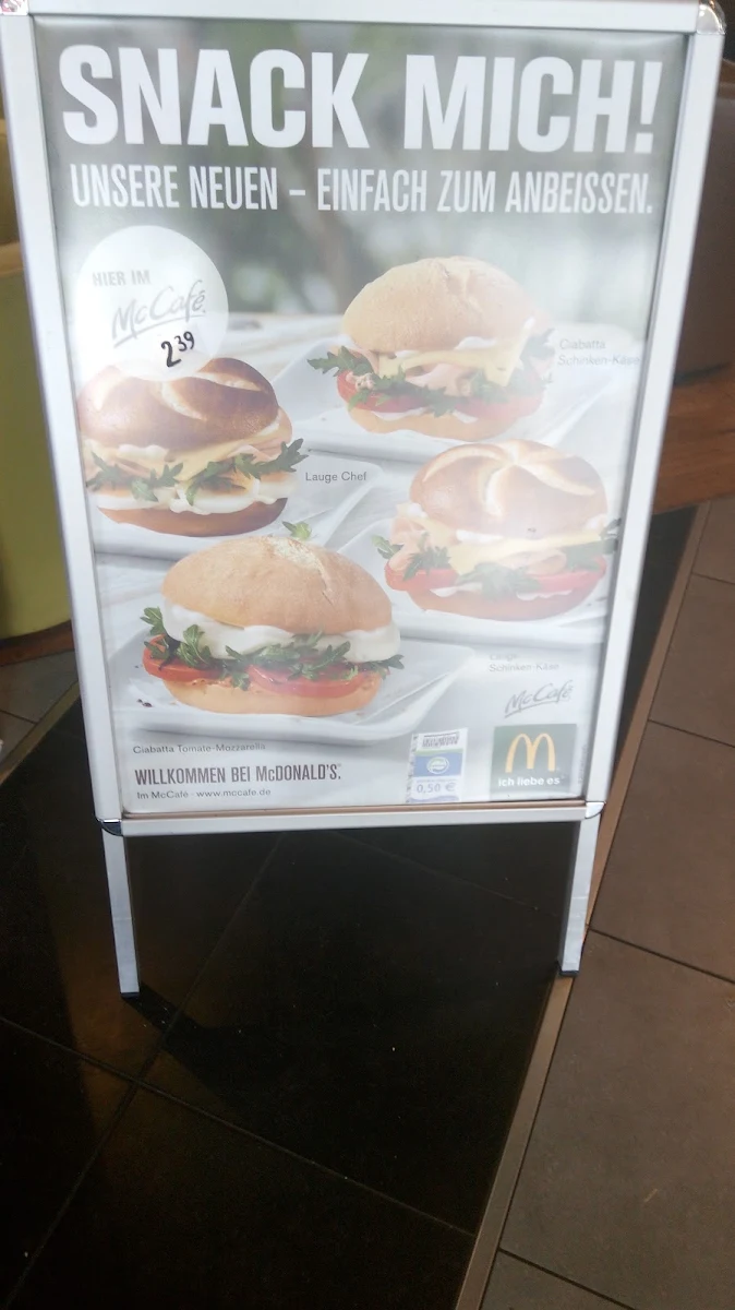 Speisekarte, McDonald's