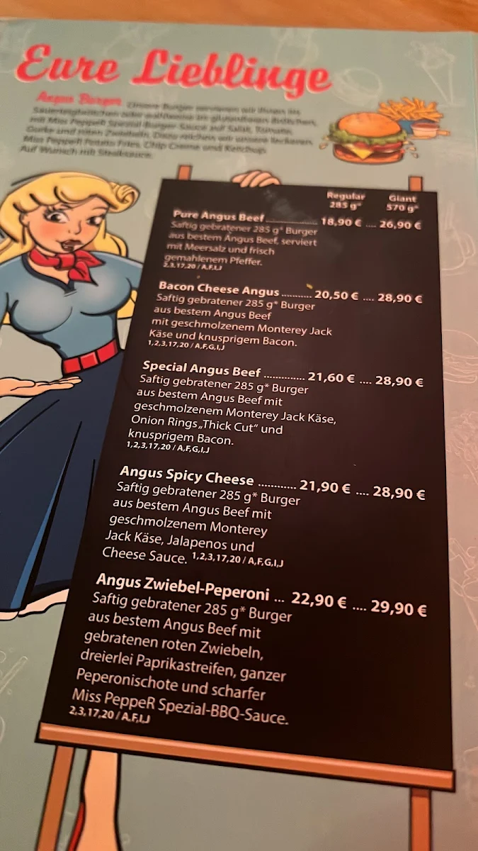 Speisekarte, Miss PeppeR Wittenburg