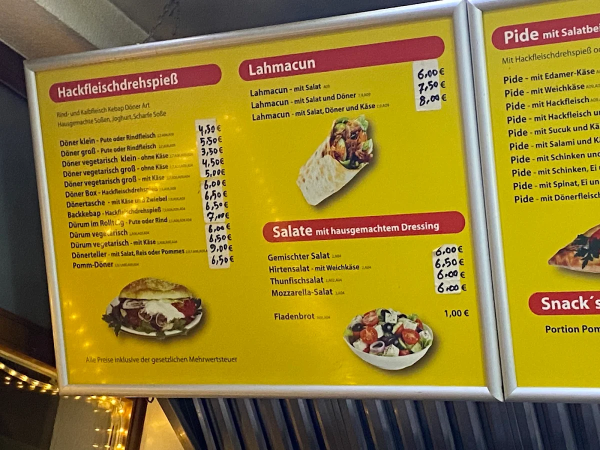 Speisekarte, Rose - Pizza & Kebap