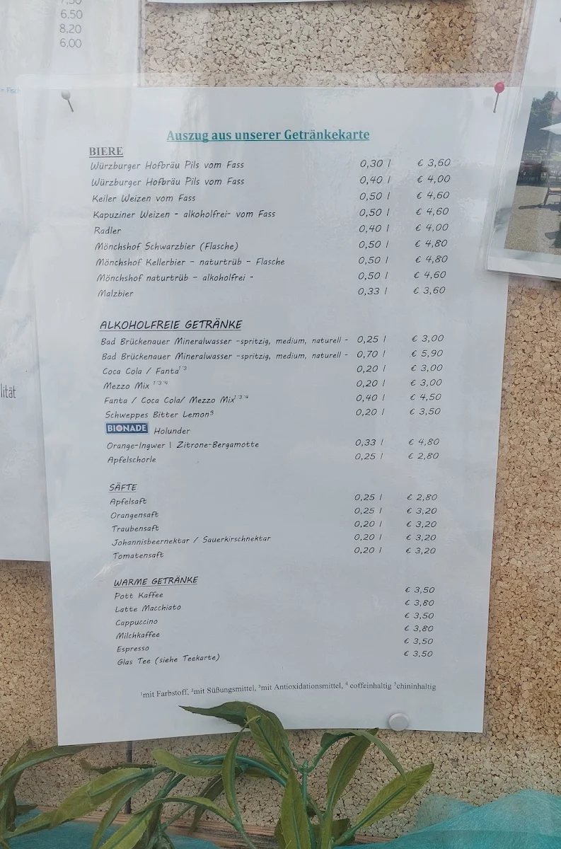 Speisekarte, Café im Badhotel