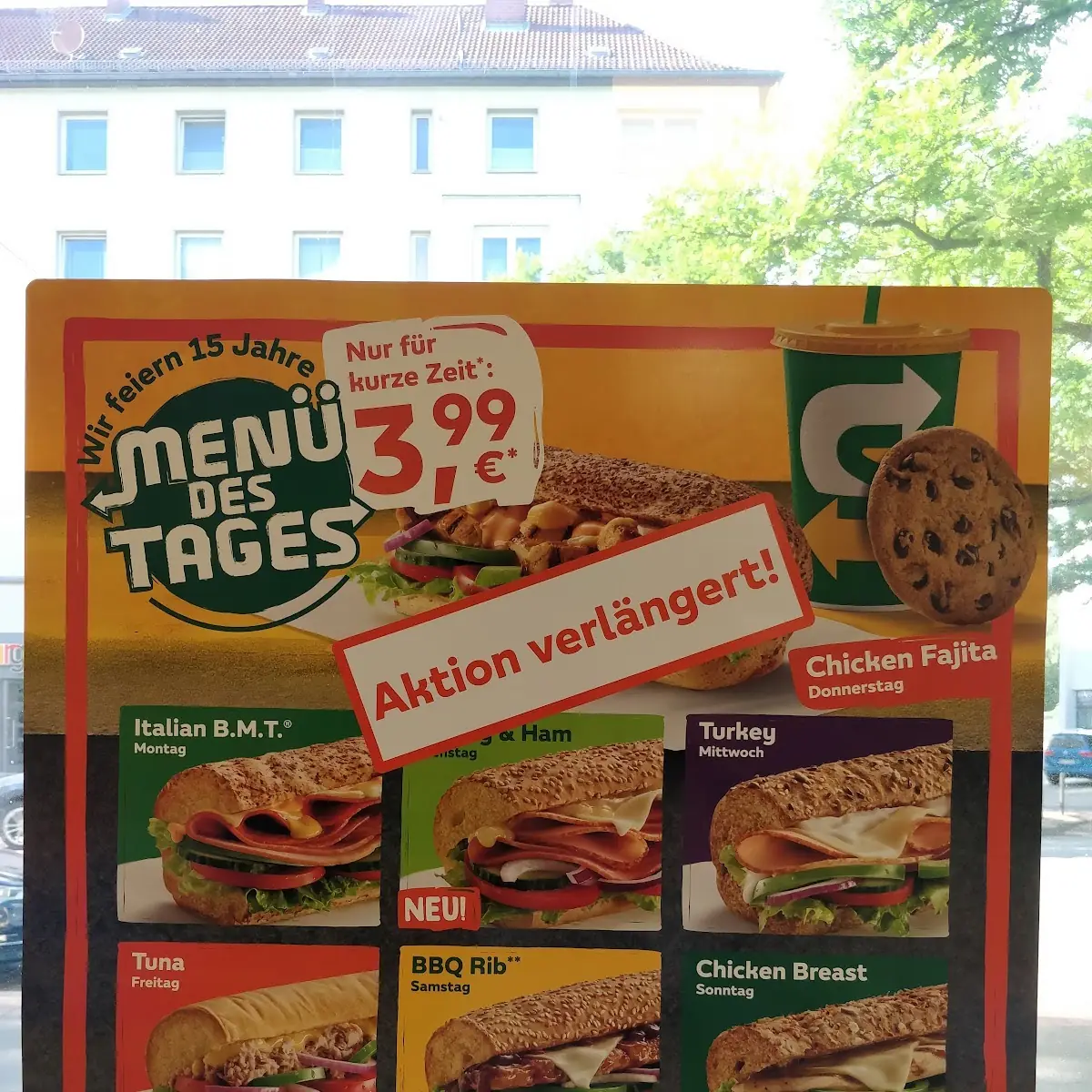 Speisekarte, Subway