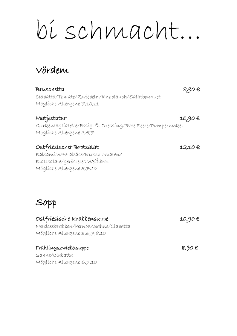 Speisekarte photo 2