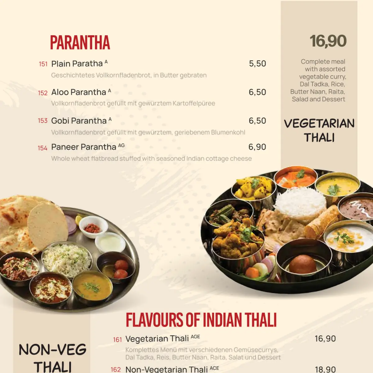 Speisekarte, TATVA The Essence of India