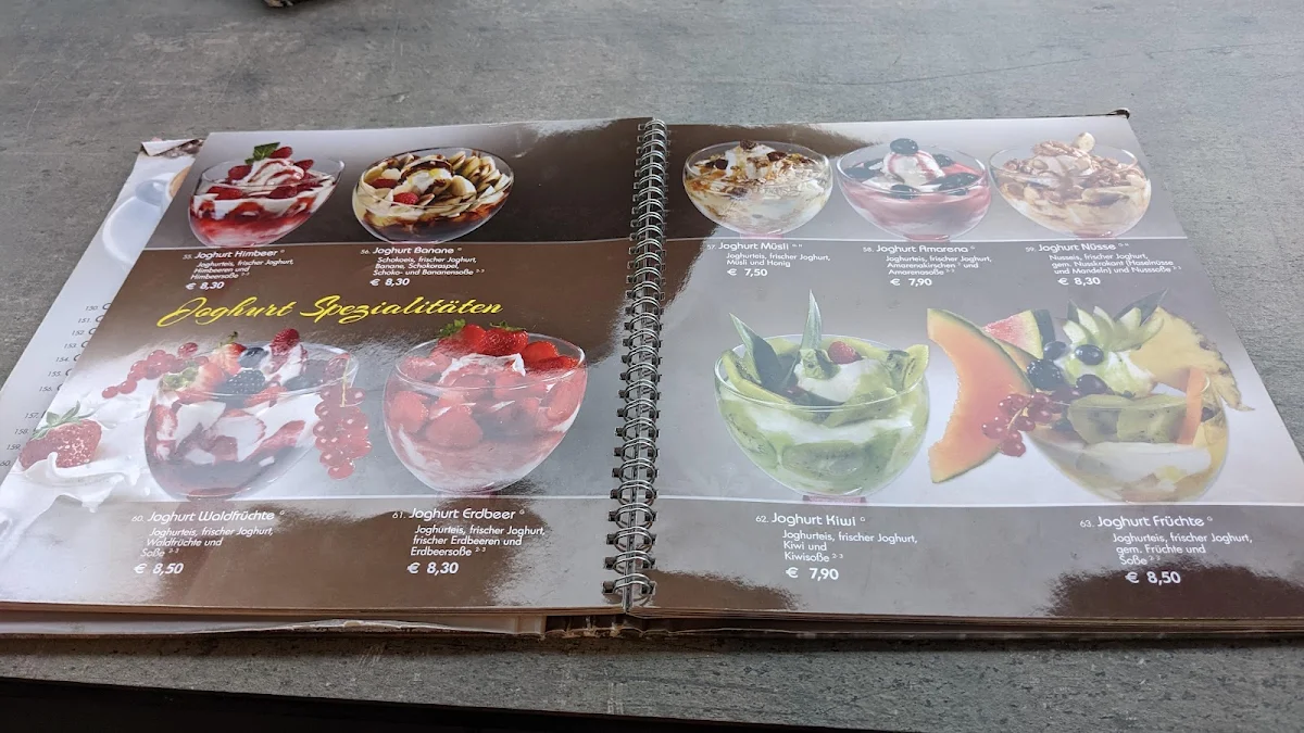 Speisekarte, Eiscafé da Claudio