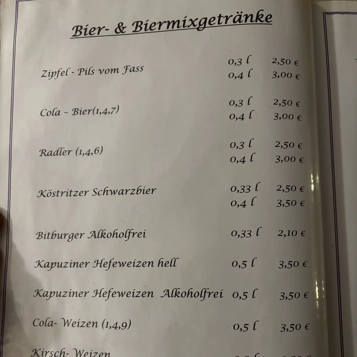 Speisekarte photo 5