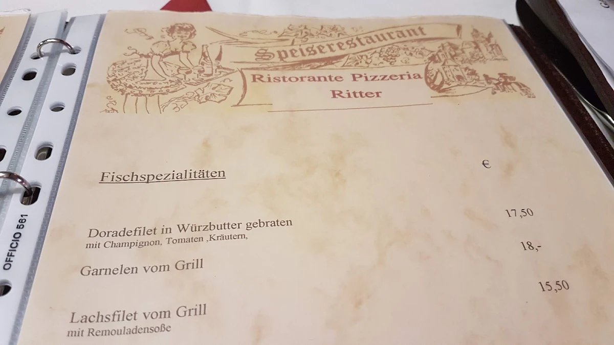 Speisekarte, Ritter