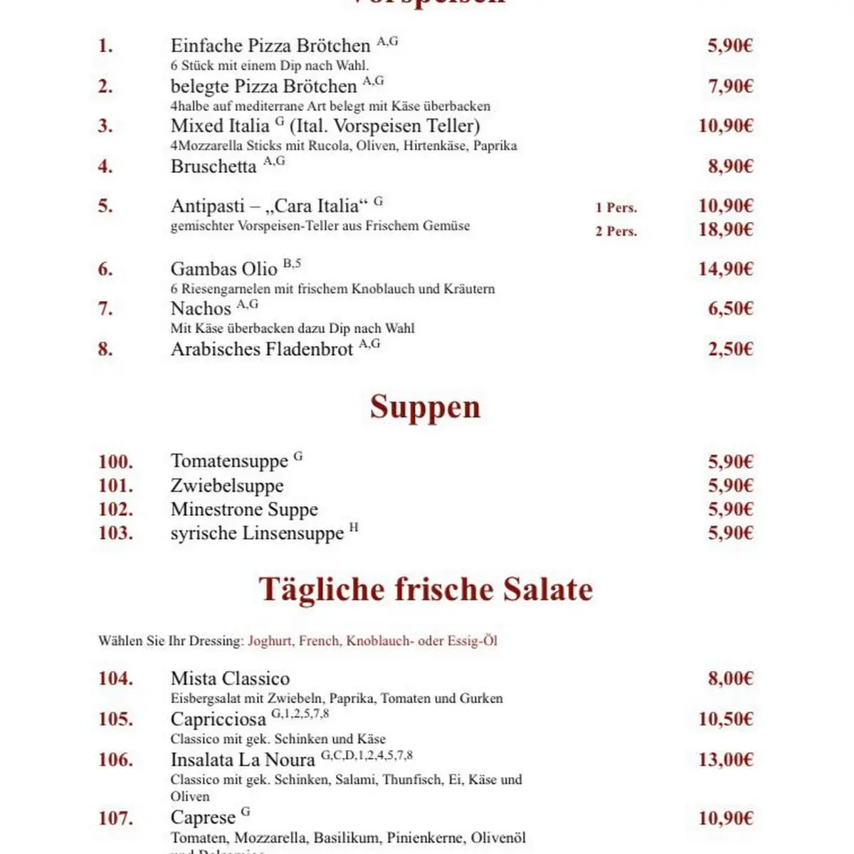 Speisekarte photo 2
