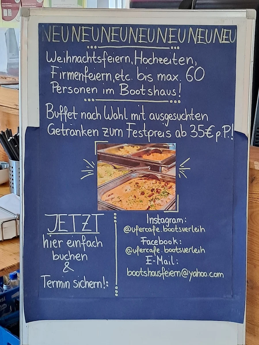 Speisekarte, Ufercafe Gischler