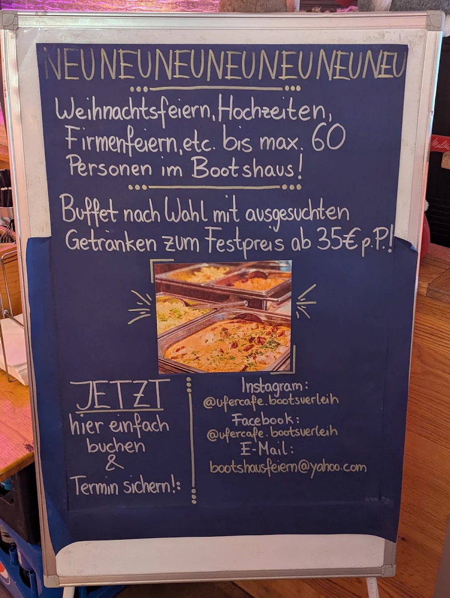 Speisekarte, Ufercafe Gischler