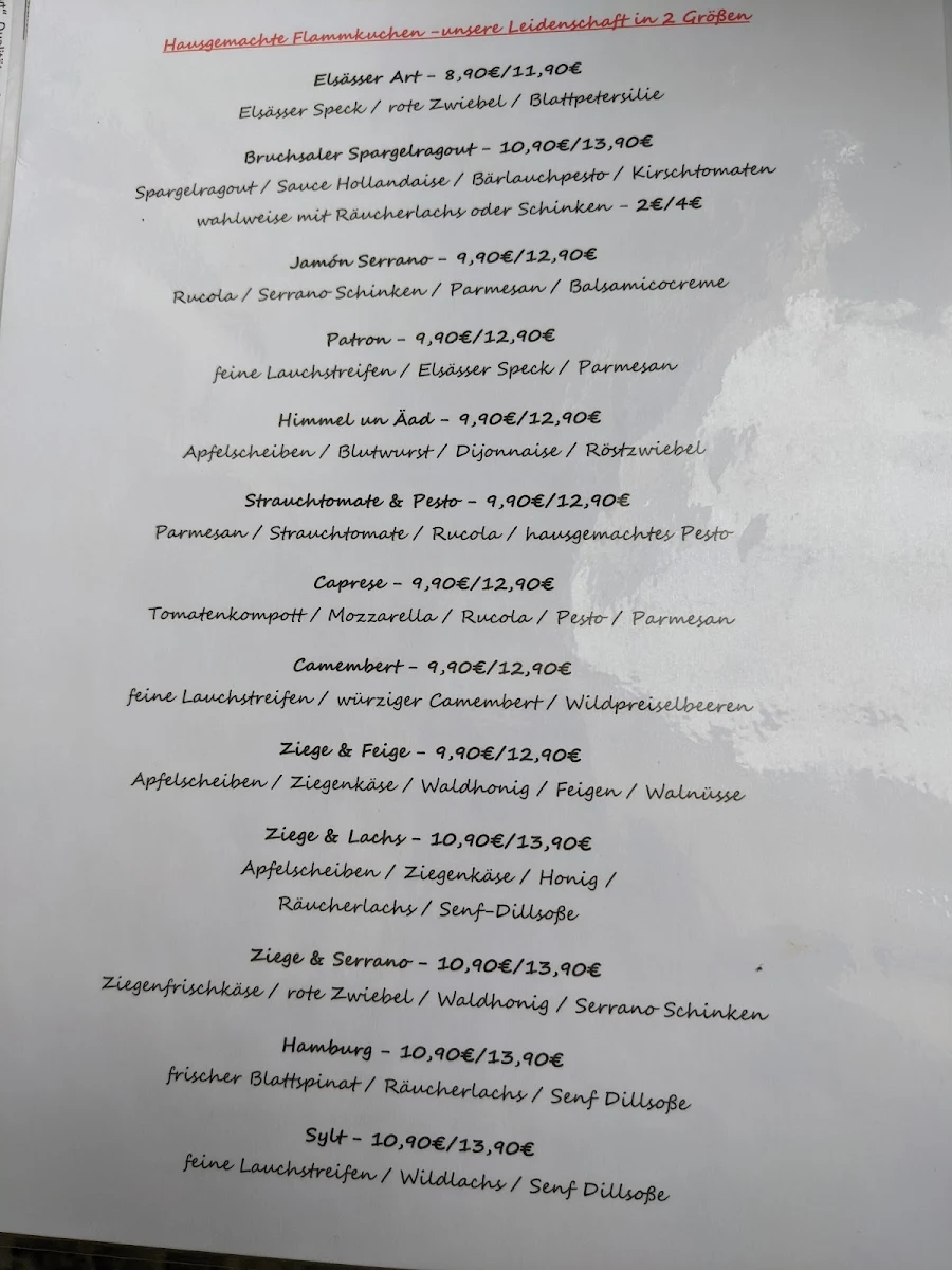 Speisekarte, Restaurant & Weinhandlung Marktwirtschaft