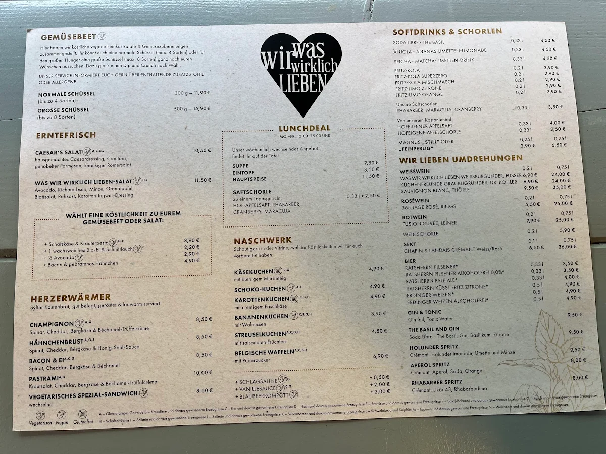 Speisekarte, was wir wirklich LIEBEN. Deli