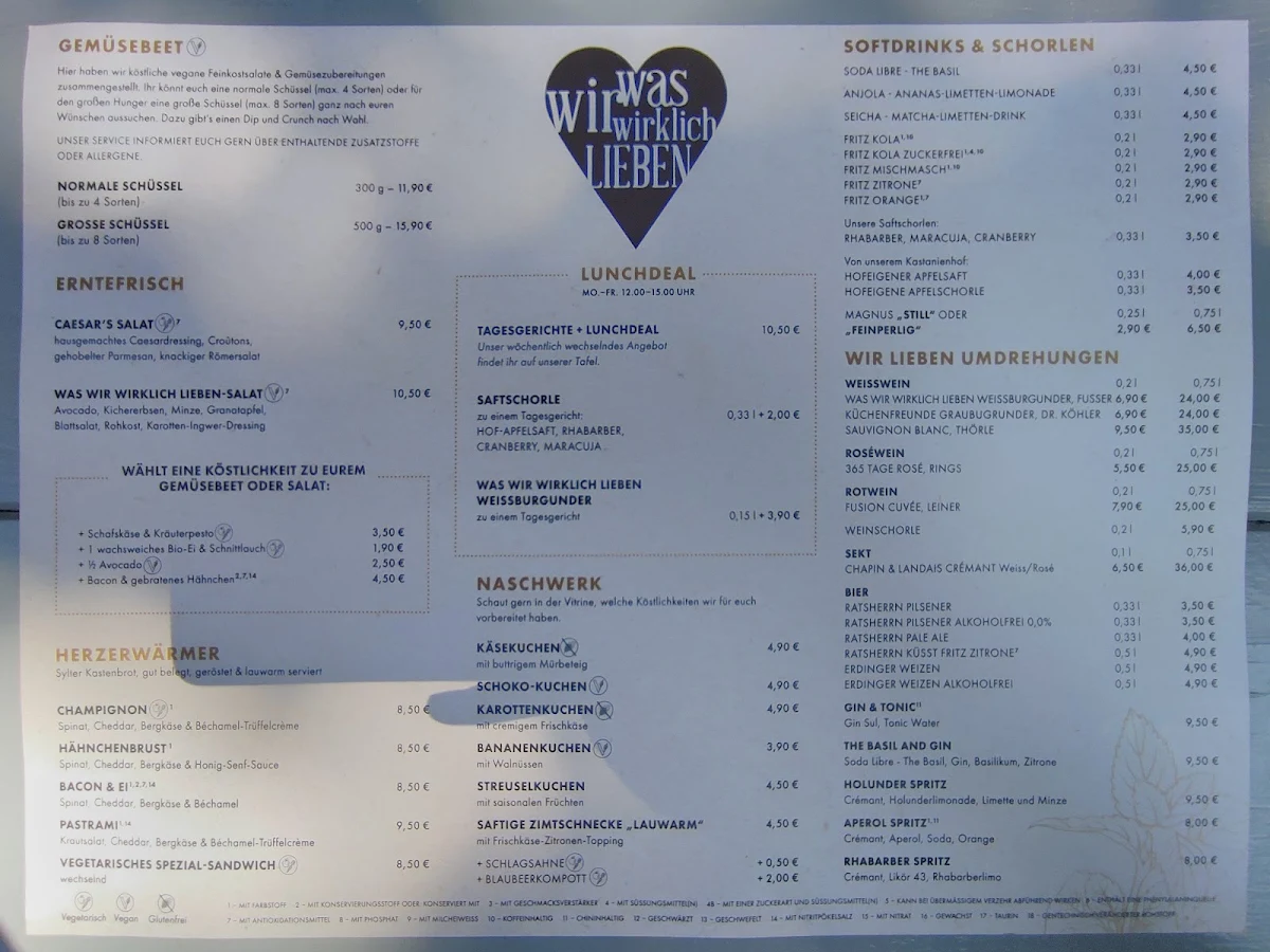 Speisekarte, was wir wirklich LIEBEN. Deli