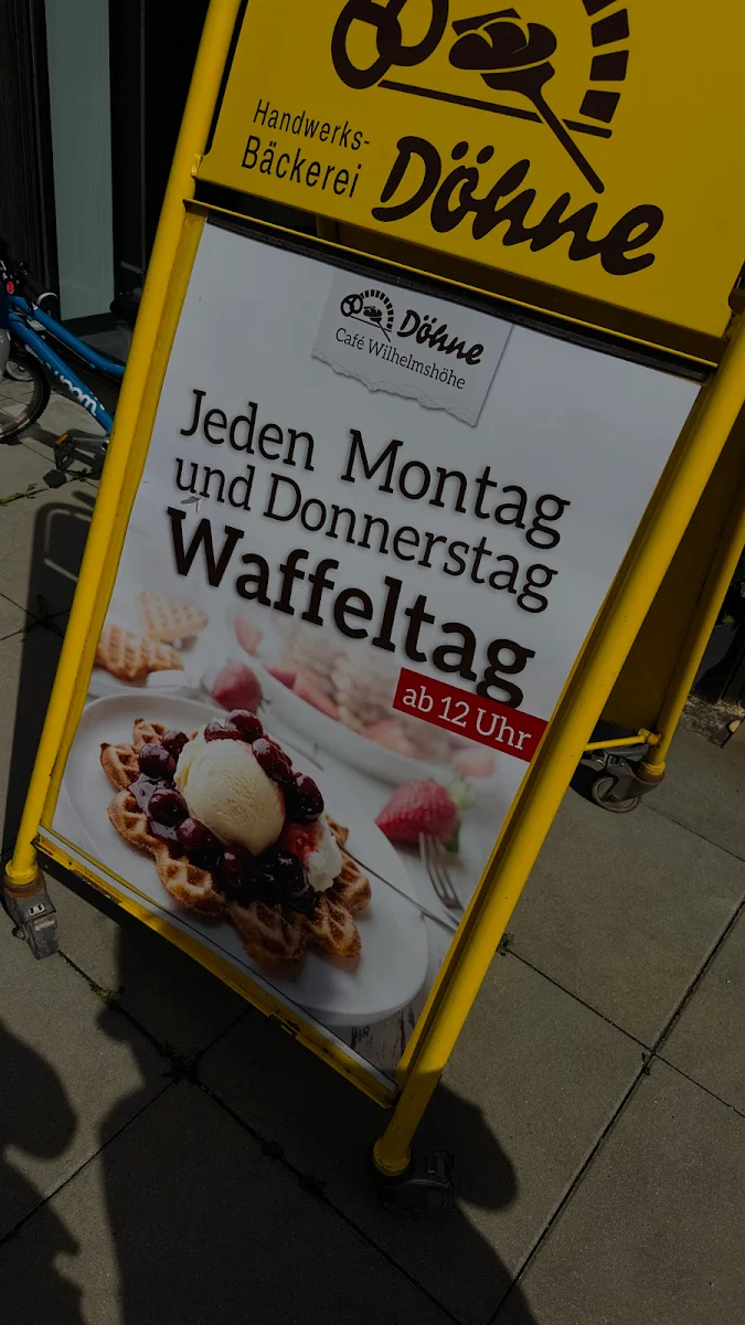 Speisekarte, Café Wilhelmshöhe / Bäckerei Döhne