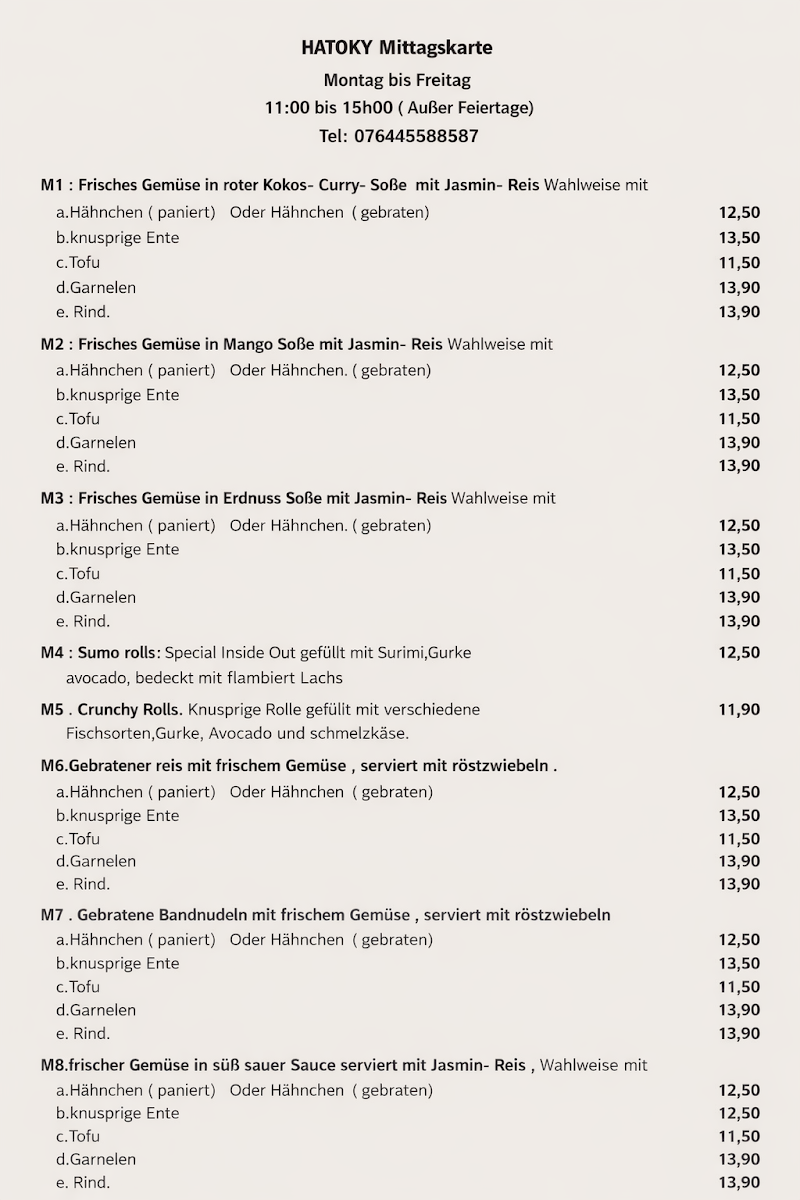Speisekarte photo 1