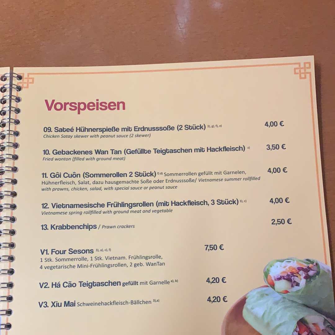 Speisekarte, Good Morning Vietnam