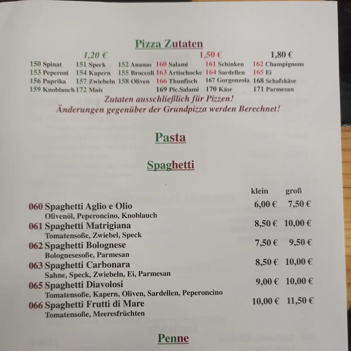 Speisekarte photo 2