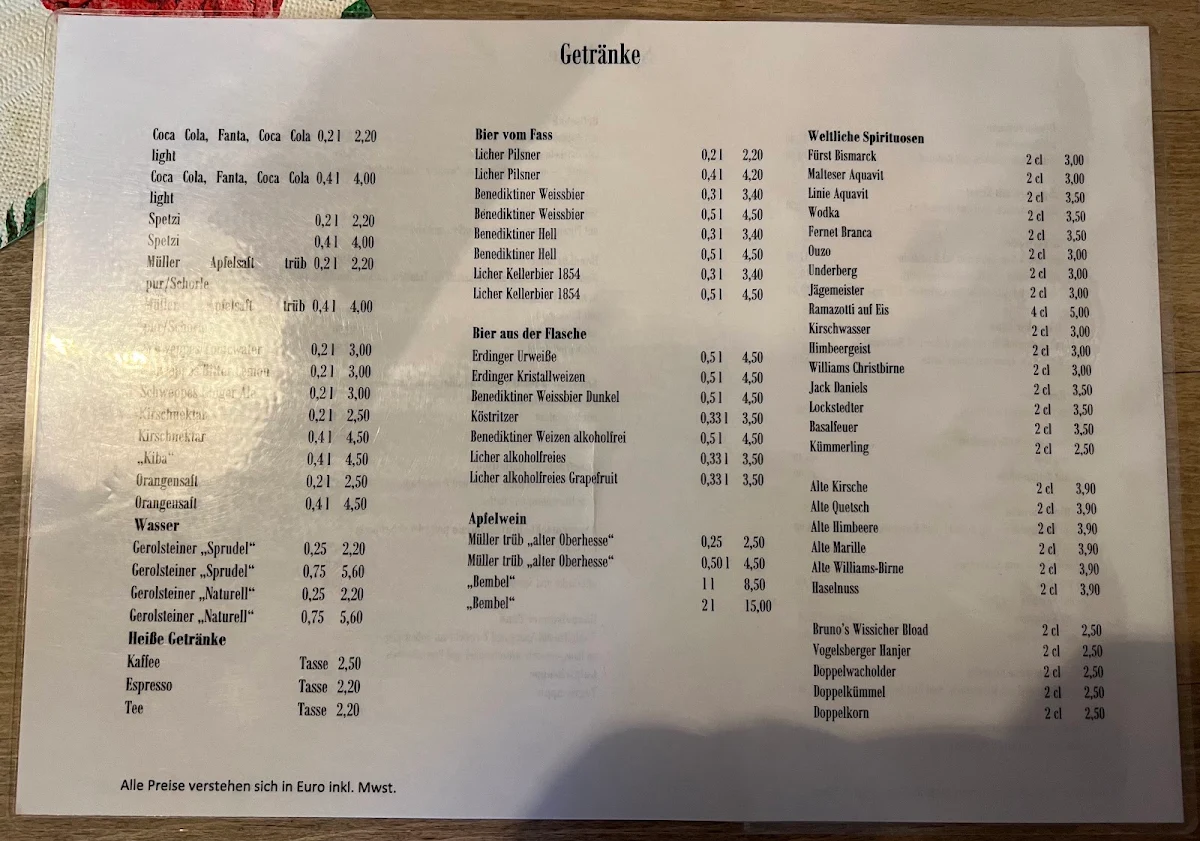 Speisekarte photo 2