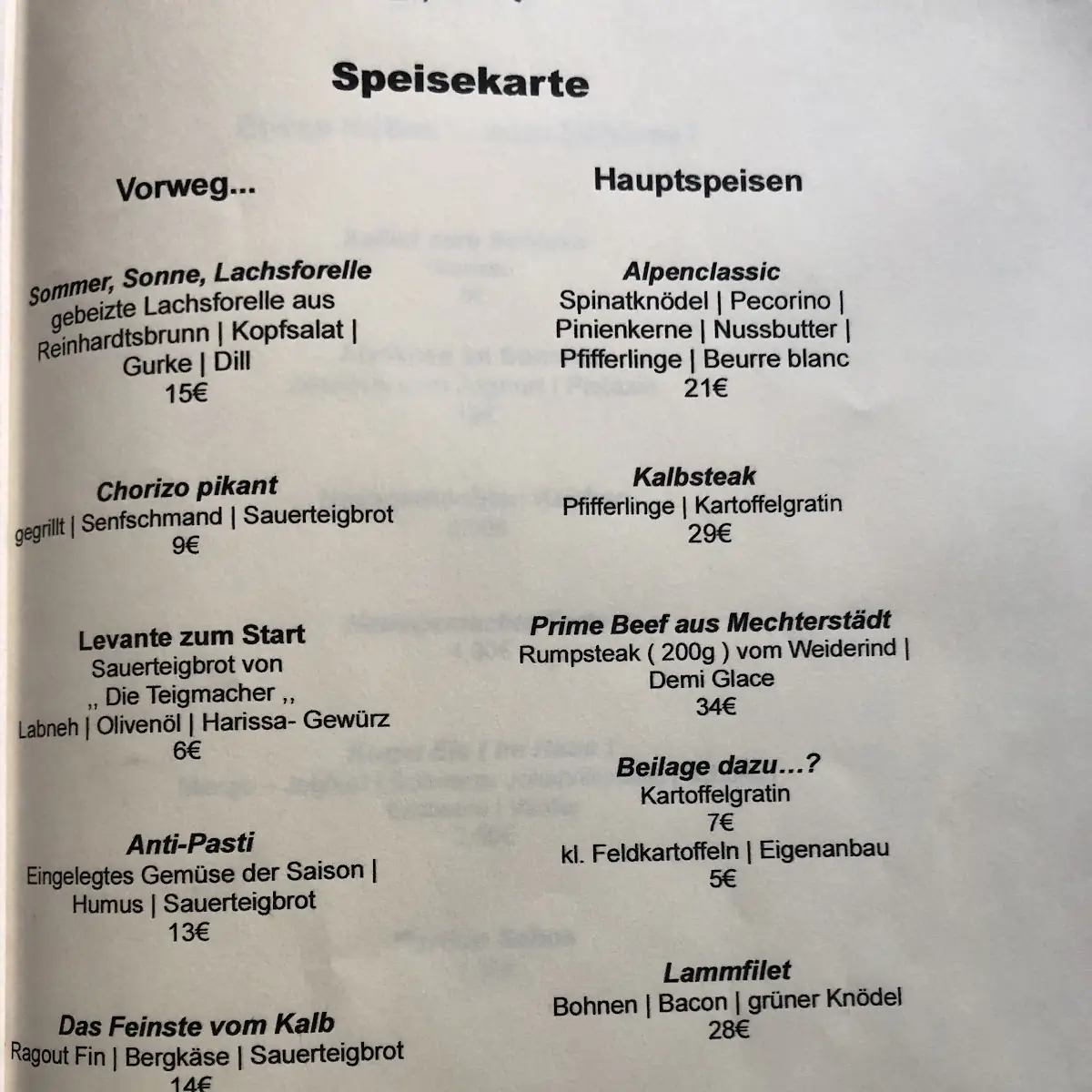 Speisekarte photo 5