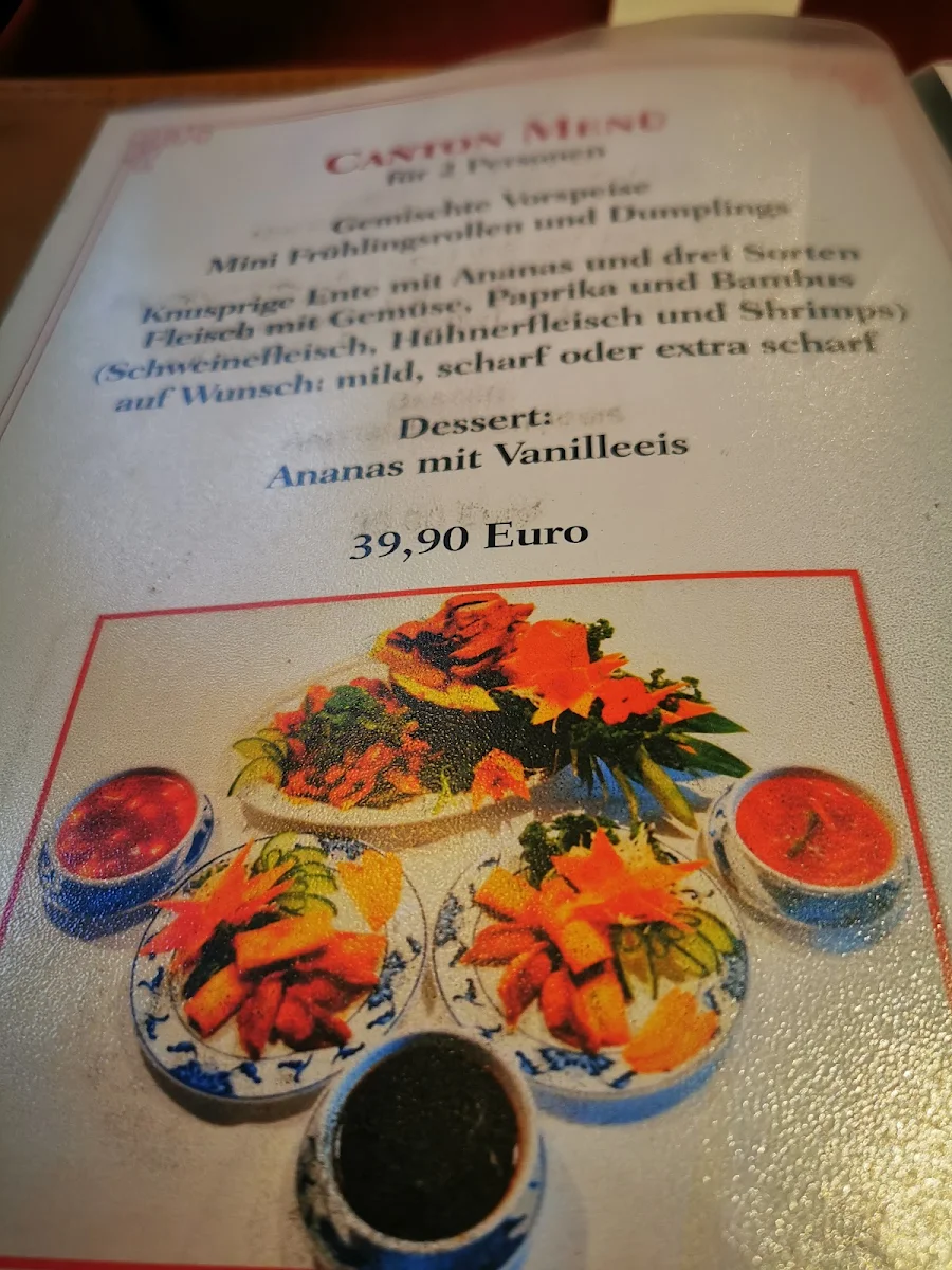 Speisekarte, China-Restaurant Canton
