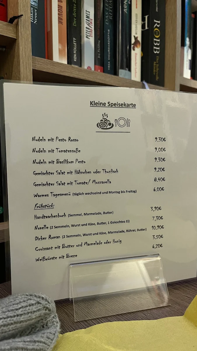 Speisekarte, Endless-Books Café & Frühstück