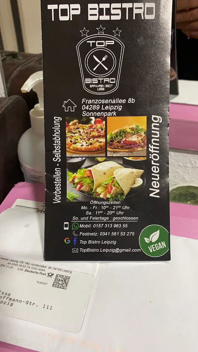 Speisekarte, Top Bistro